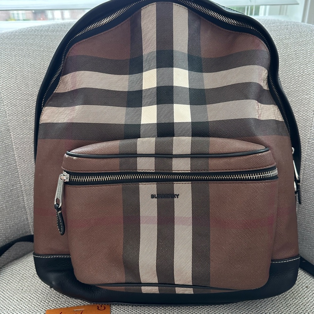 Burberry Brown Checkered Men's Backpack